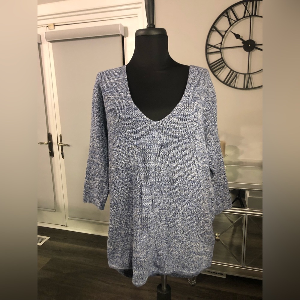Express blue/white sweater size medium